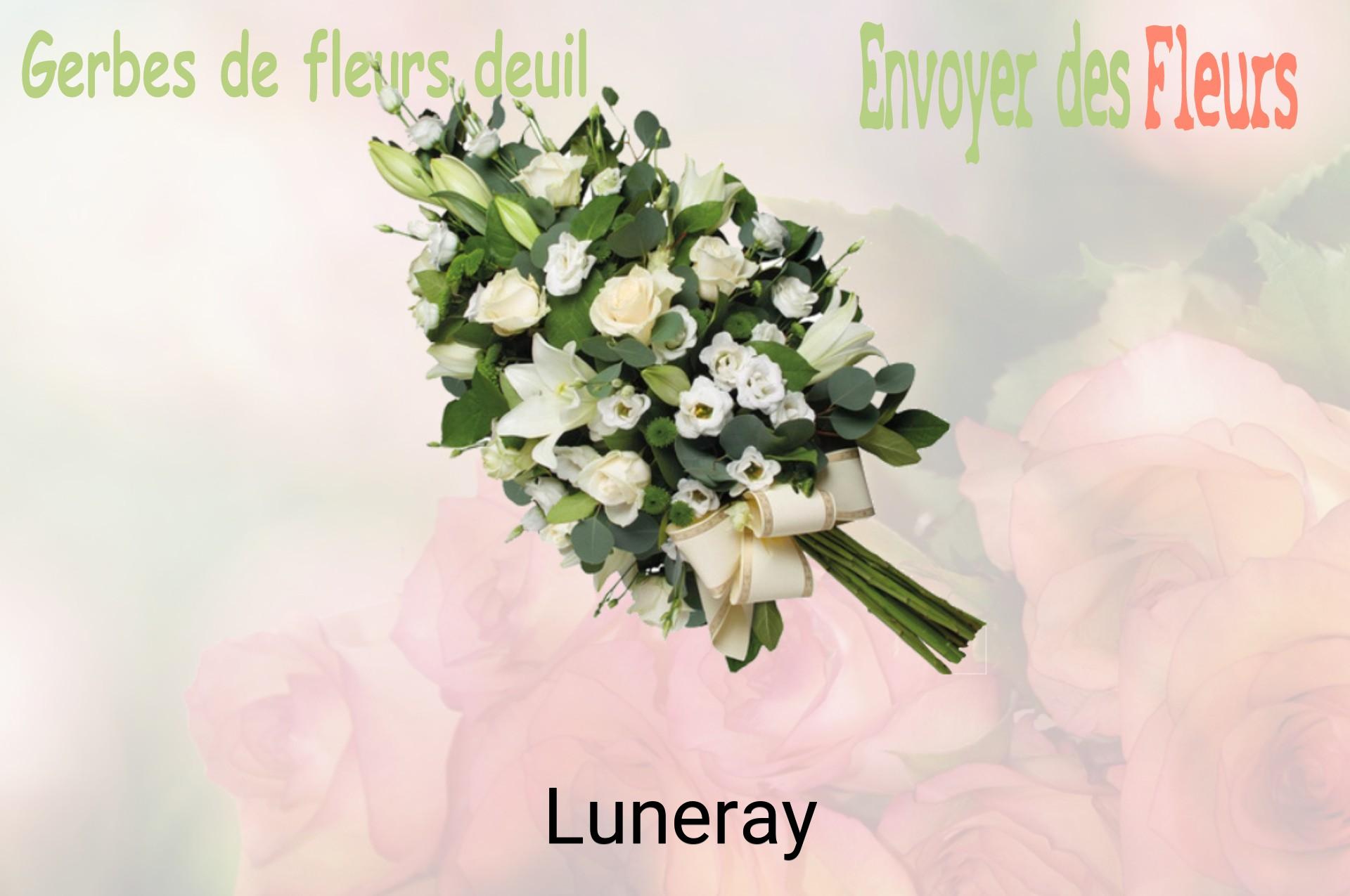 Gerbe de fleurs de deuil livrée à Luneray